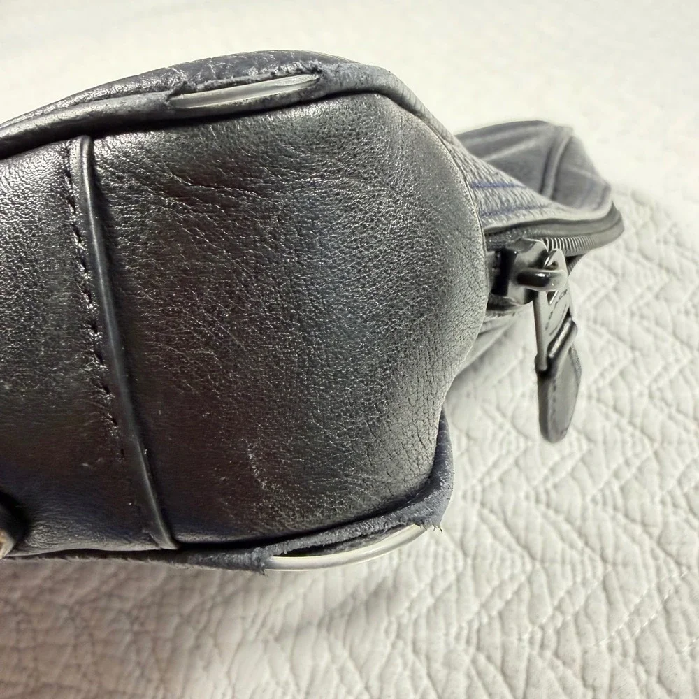 Coach Metropolitan Slim Briefcase - Navy Pebbled Leather Work Office Travel